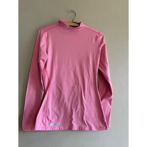 Under Armour Cold Gear Womens Pink Longsleeve Compression Mock Neck Shirt Medium